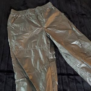 Free People metallic nylon joggers